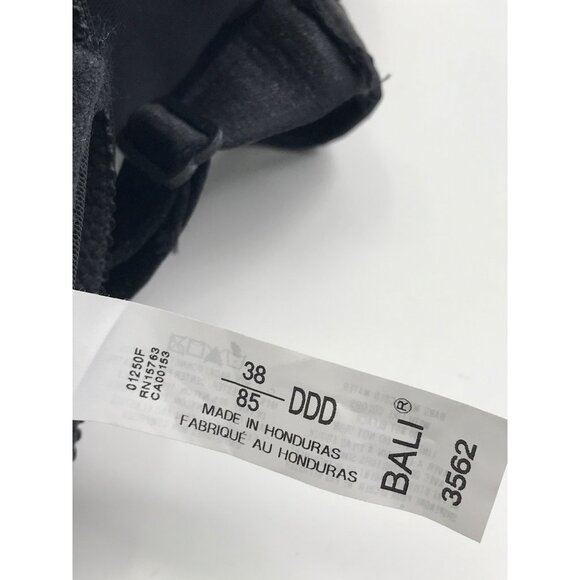 BALI 3562 Satin Tracings Minimizer Bra Black 38DDD NWOT - Picture 3 of 5